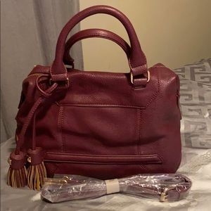 Faux Pebble Leather purse with shoulder strap